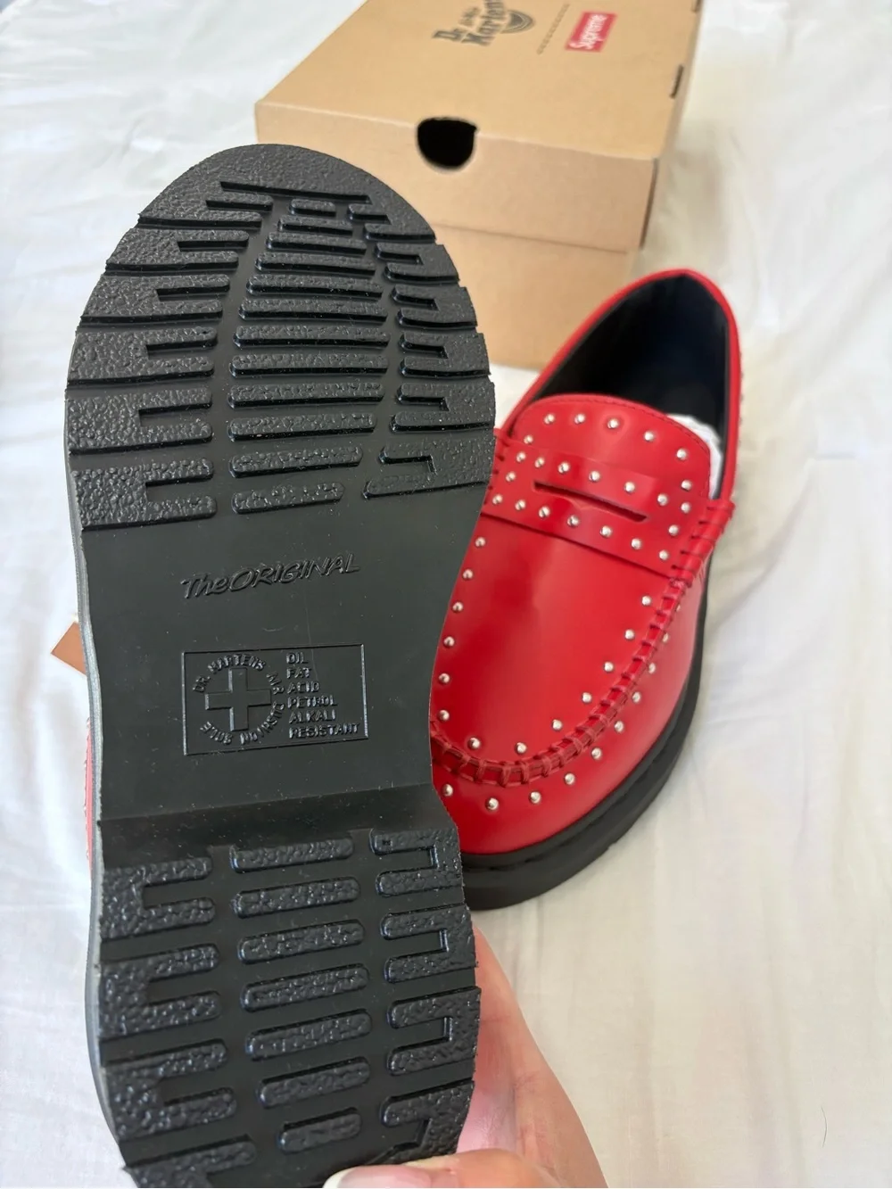 Dr. Martens x Supreme Red Studded Leather Penton Loafers